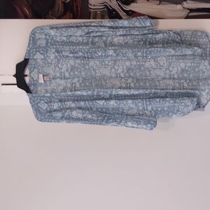 Beautiful blue open lightweight blouse.